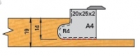 HW Profilmesser f. Griffmuldenfräser, R = 4