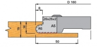HW Profilmesser f. Griffmuldenfräser, R = 5
