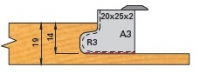 HW Profilmesser f. Griffmuldenfräser, R = 3