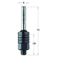 Aufnahmedorn ohne Kugellager, D=8mm, LB=26mm, GL=61mm, S=6.35mm