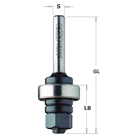 Aufnahmedorn mit Kugellager, D=8mm, LB=26mm, GL=61mm, S=6.35mm