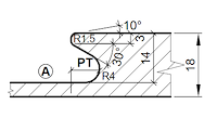 HW Profilmesser - Profil "A" zu WPL Griffmuldenfräser (C557-1A)