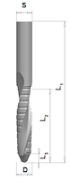 VHM Spionlochfräser Z2, D=16mm, L3=9mm, L2=73mm, L1=140mm, S=16x50mm