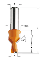 HW Dübelbohrer mit Senker. D=10mm, NL=13mm, GL=57.5mm, S=10mm, L