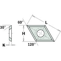 HW Wendeplatte 28x14x2.0mm, 30°