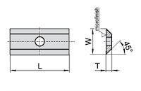HW Wendeplatte 2-schneidig, 45°, 15x12x1.5mm, KCR18+
