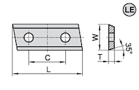 HW Wendeplatte 2-schneidig, 35°, 29.5x12x1.5mm, LE 5° KCR08