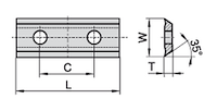 HW Wendeplatte 4-schneidig, 35°, 28.5x12x1.5mm, CB KCR08