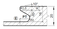 HW Profilmesser - Profil "E" zu WPL Griffmuldenfräser (C557-1E)
