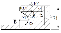 HW Profilmesser - Profil "F" zu WPL Griffmuldenfräser (C557-1F)