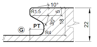 HW Profilmesser - Profil "G" zu WPL Griffmuldenfräser (C557-1G)