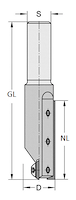 WPL Nutfräser Z1+1, D=16mm, NL=30mm, GL=81mm, S=12mm, R