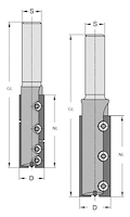 WPL Nutfräser Z2, D=16mm, NL=45mm, GL=80mm, IG M10, R