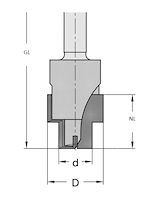 HW Stufenfräser Z2, D=12.3/20.3mm, NL=9.5/19.5mm, GL=62mm, S=8mm, R