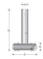 HW T-Nutfräser mit Radius Z2, D=30mm, NL=4mm, GL=48mm, S=8mm, R
