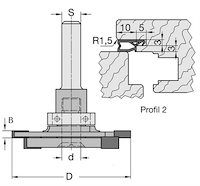 HW Dichtungsfräsersatz, D=50mm, B=3mm, GL=60mm, S=12mm, Profil2