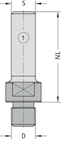 Reduktion, D=M10, NL=45mm, S=12mm