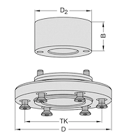 Sägeblattaufnahme 2-teilig, ø60mm, D=100mm, A=30/55mm