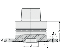 Sägeblattaufnahme 1-teilig, ohne Spanndeckel, ø30mm, D=106mm, A=40mm