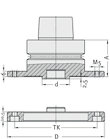 Sägeblattaufnahme 1-teilig, mit Spanndeckel, ø30mm, D=106mm, A=40mm