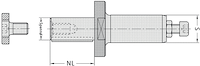 Fräsdorne (Zylinderschaft), Spann-ø=30mm, KN=8x2mm, NL=40mm, GL=105mm, S=25mm