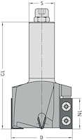 WPL Nut- und Planfräser Z2+2, D=60mm, NL=30mm, GL=105mm, S=25mm, R