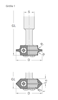 WPL Abrund- / Fasefräser Z2, Gr.1, R4, D=40mm, GL=100, S=16mm, R