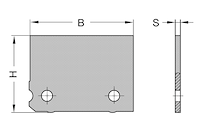 VHM Blankett - unprofiliert, 60x41x2mm, Schräge 30°, PT=22mm