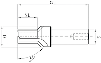 DP Profilfräser Z2+1, D=28mm, NL=19mm, GL=91mm, S=25mm, L