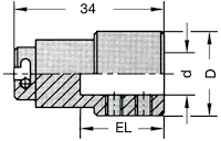 Werkzeugaufnahme, D17.8mm, EL=17.5mm, d=10mm