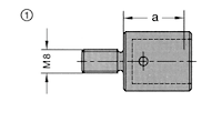 Maschinenteil M8, d=10mm, a=22.5mm, R, Nottmeyer (alte Ausführung)