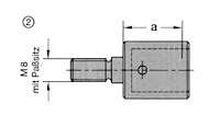 Maschinenteil M8 mit Passsitz, d=10mm, a=20mm, R, Brema, Nottmeyer (neue Ausführung)