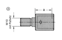 Maschinenteil M10 mit Passsitz, d=10mm, a=22.5mm, L, Biesse, Busellato, Morbidelli, Torwegge, Weeke etc.