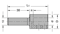 Bohrerspannfutter, D=19mm, GL=55mm, d=10mm, a=7mm