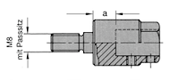 Bohrerspannfutter, D=15.5mm, GL=52mm, d=8mm, a=17mm, R, Brema, Nottmeyer (neue Ausführung)