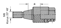 Bohrerspannfutter, D=19mm, GL=51mm, d=10mm, a=8.5mm, L, Bilek, Typ K und N