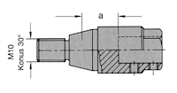 Bohrerspannfutter, D=19mm, GL=47mm, d=10mm, a=9.3mm, R, Alberti, Balestrini, Bilek, Schleicher, Vitap bis Bj. 3/91