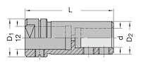 Schnellwechselfutter, D=20mm, GL=46mm, d=10mm, Weeke