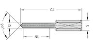 VHM Bohrstift, D=6mm, NL=35mm, GL=70mm, S=10x25mm, R/L