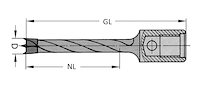 HW Dübelbohrer mit Innengewinde, D=8mm, NL=47mm, GL=80mm, IG M10, R