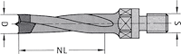 HW Dübelbohrer mit Aussengewinde M10, D=5mm, NL=45mm, GL=63mm, L