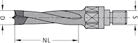 HW Dübelbohrer mit Aussengewinde M8 und Passsitz, D=8mm, NL=40mm, GL=55mm, R