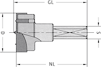 HW Zylinderkopfbohrer Z2+2, D=18mm, GL=57.5mm, S=10x26mm, R