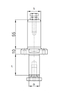 Aufnahmeschaft für Schleifwalze, D=30mm, GL=163mm, S=25mm