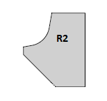 HW Radius-Fasemesser, 16x17.5x2mm, R2/Typ C
