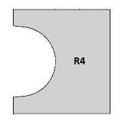 HW Profilmesser "Halbstab", 25x22x2mm, R4
