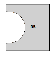 HW Profilmesser "Halbstab",25x22x2mm, R5