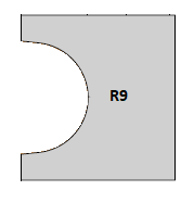 HW Profilmesser "Halbstab", 30x27x2mm, R9