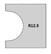 HW Profilmesser "Halbstab", 40x30x2mm, R12.5