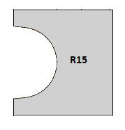 HW Profilmesser "Halbstab", 40x30x2mm, R15